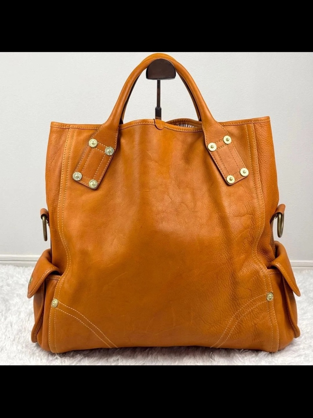Mulberry Cognac Leather Tote with Gold Hardware - Picture 3 of 11